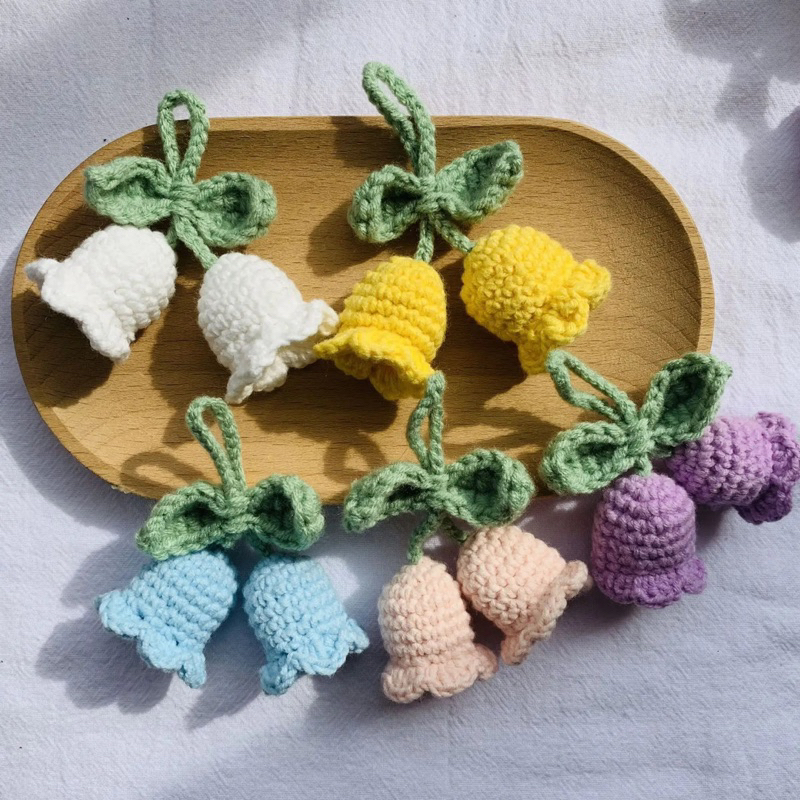 Crochet flower keychain Lily of the valley handmade Shopee Philippines