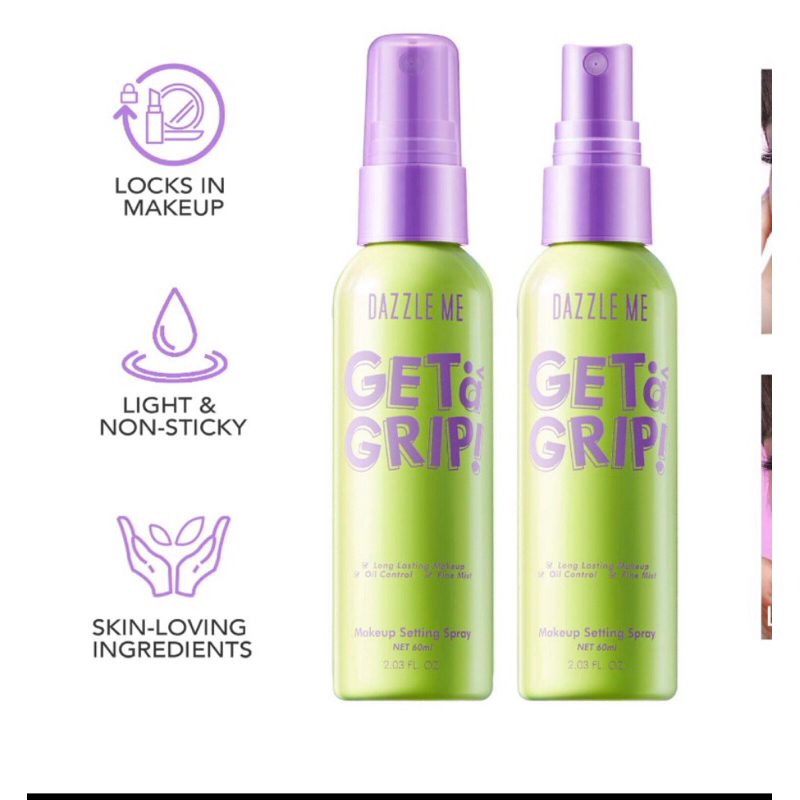 DAZZLE ME - Get a Grip! Makeup Setting Spray - Facial Mist Setting ...