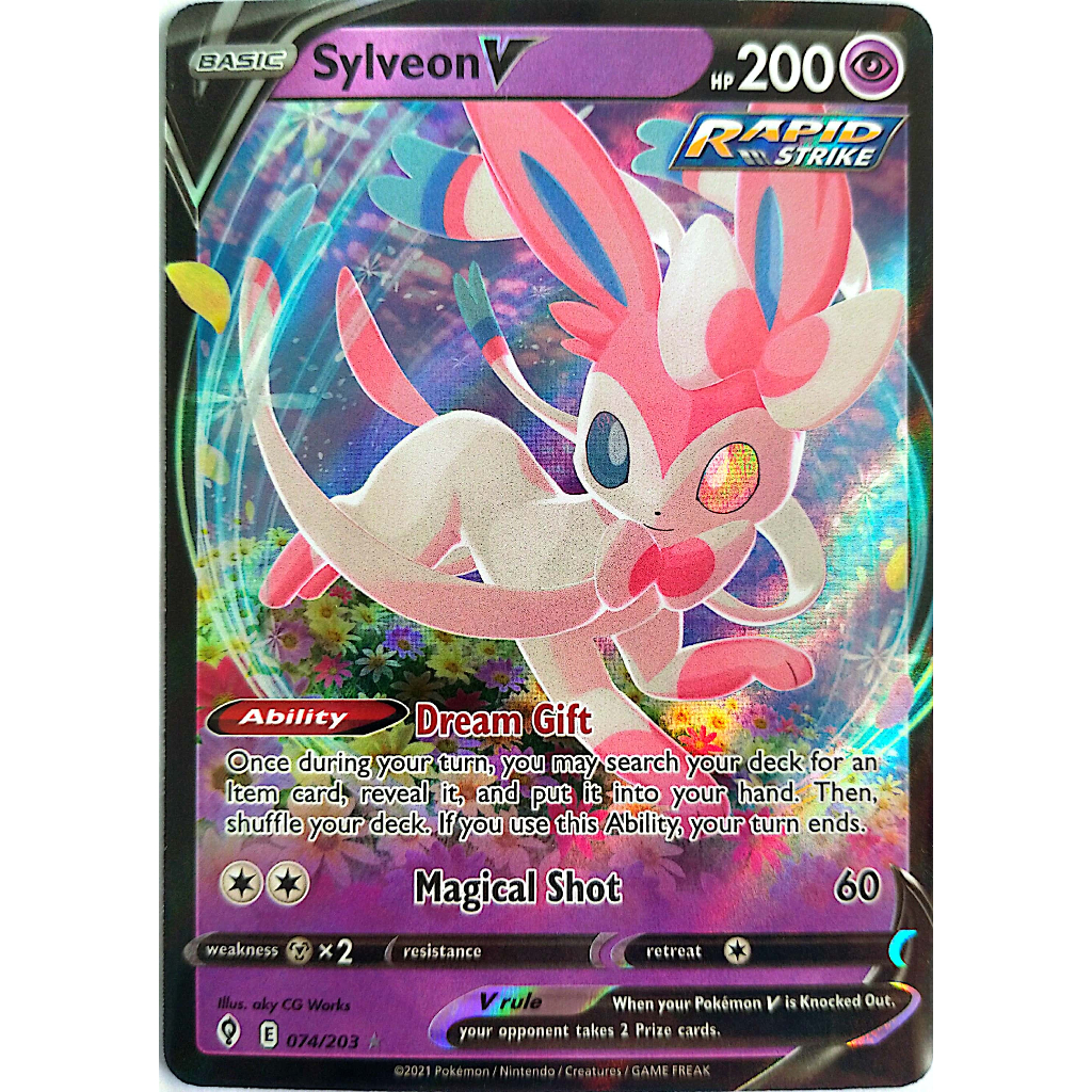 Pokemon TCG Sylveon V 074/203 Evolving Skies Full Art Ultra Rare Card ...