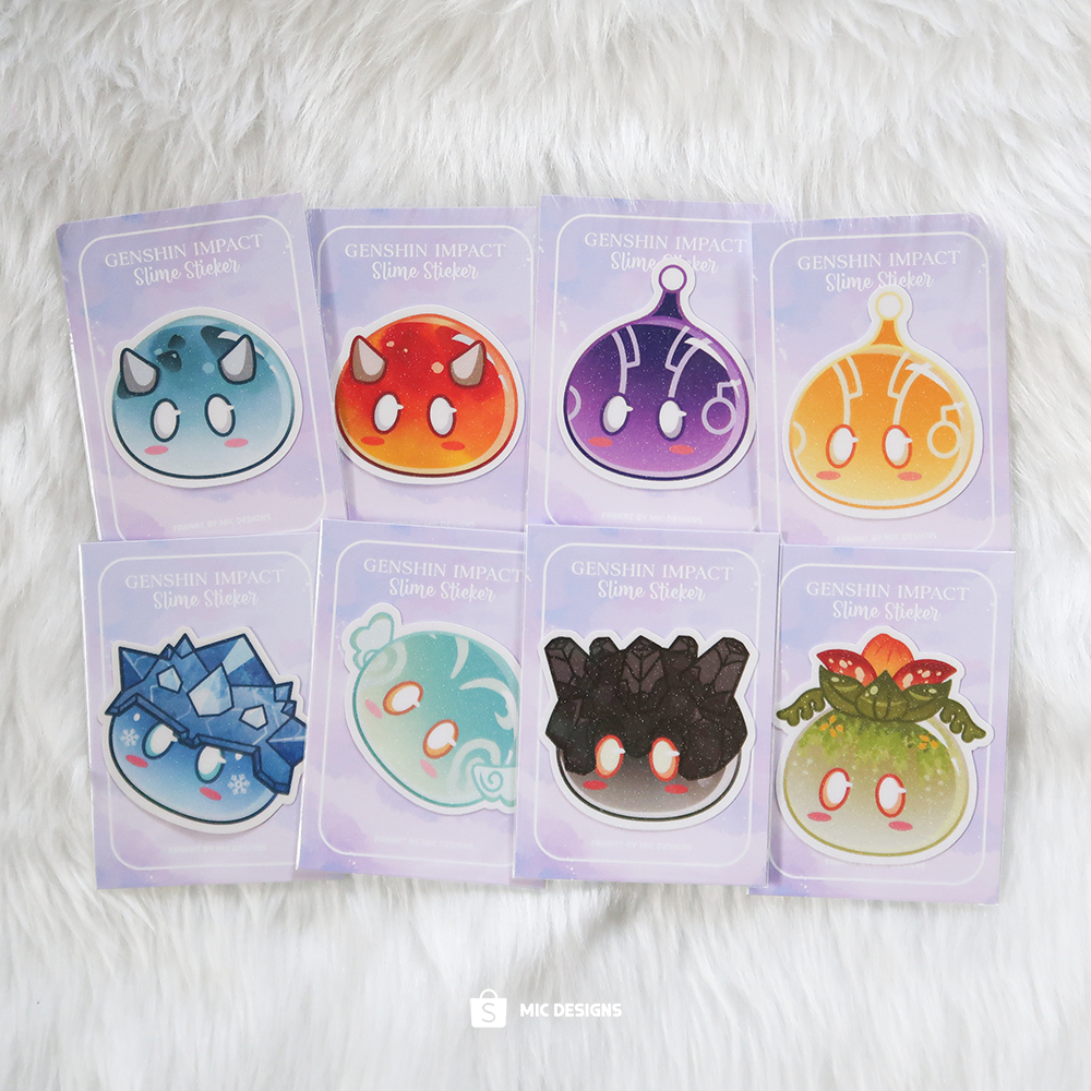 Genshin Impact Slime Collection | Journal Waterproof Stickers | Mic ...