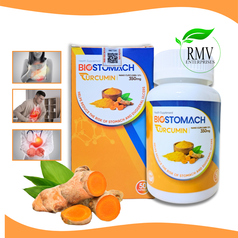 BIOSTOMACH Curcumin helps Reduce Stomach Pain and Ulcer 50's Shopee
