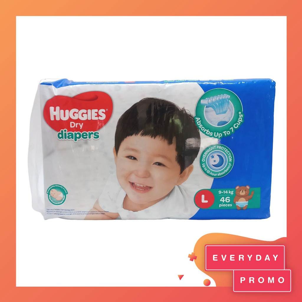 Huggies Dry Diapers Large 46s Shopee Philippines