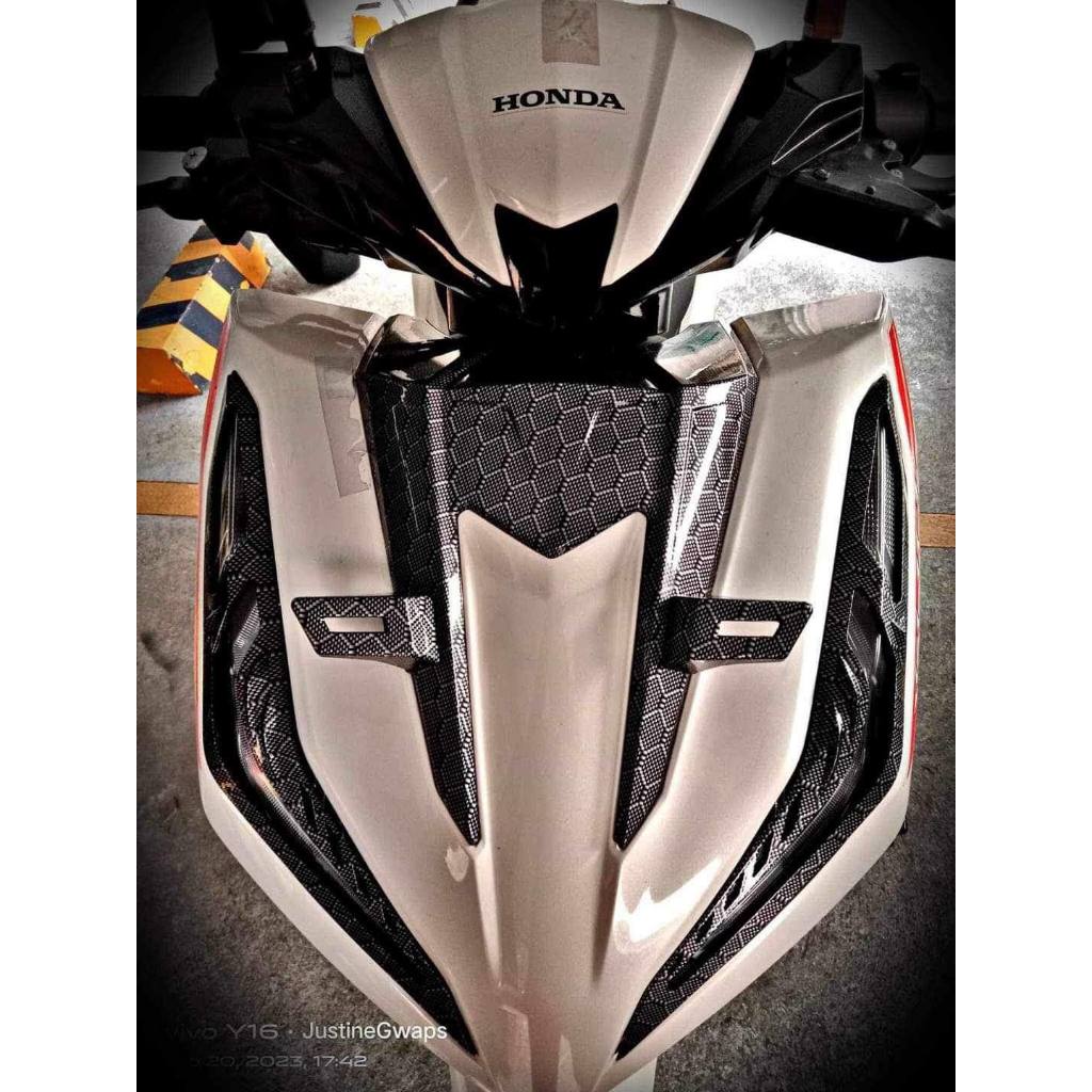 FRONT COVER WITH PLATE HOLDER HONEYCOMB CARBON DESIGN FOR HONDA CLICK ...