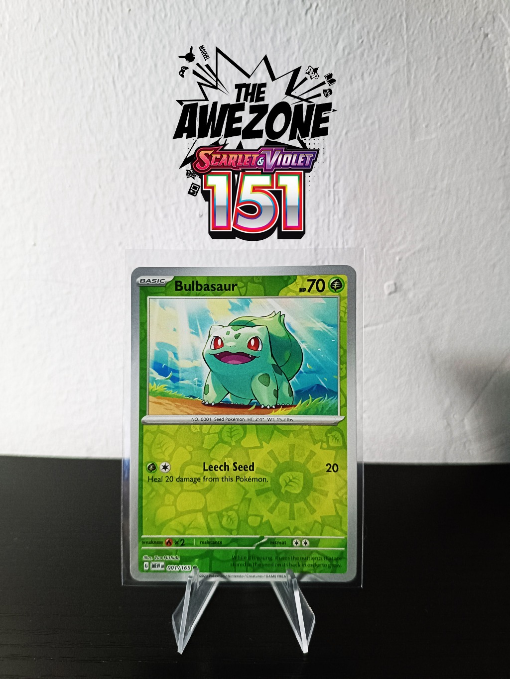 Bulbasaur 001/165 [REVERSE HOLO] POKEMON 151 Pokemon Card (AUTHENTIC