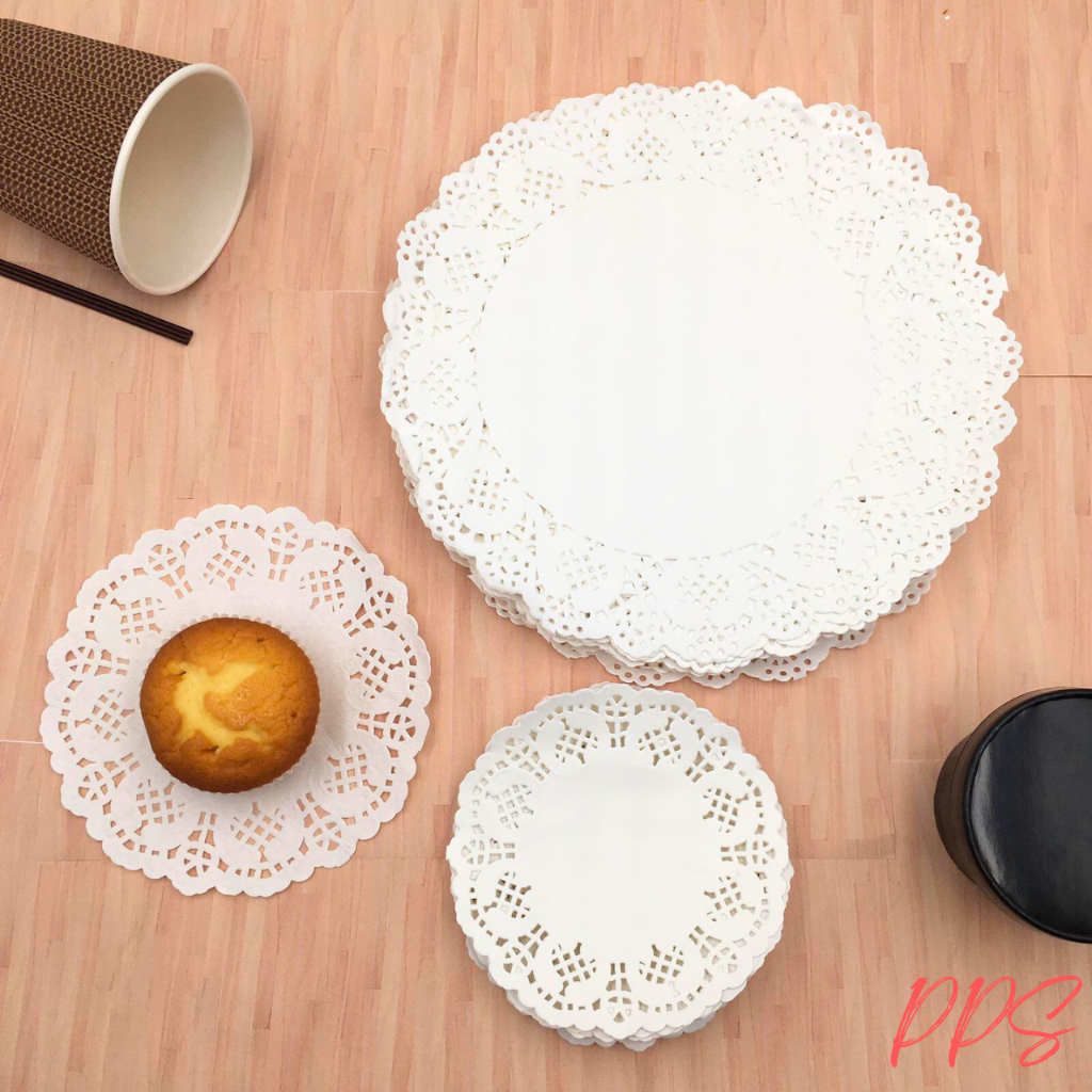140pcs White Paper Doilies Oil Absorbent Paper Round Doyleys for