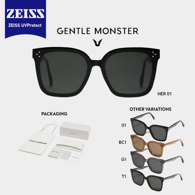 GENTLE MONSTER ZEISS LENS HER 01 / BC1 / G1 / T1 KOREAN SUNGLASSES
