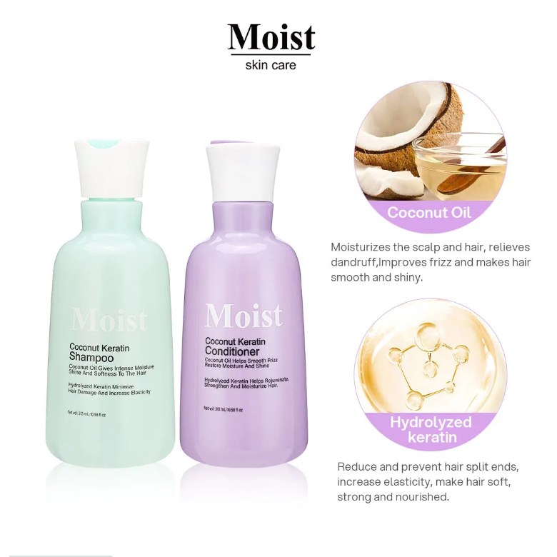 Moist Skin Care Milk Plus Coconut Keratin Shampoo / conditioner 313 ML Shopee Philippines