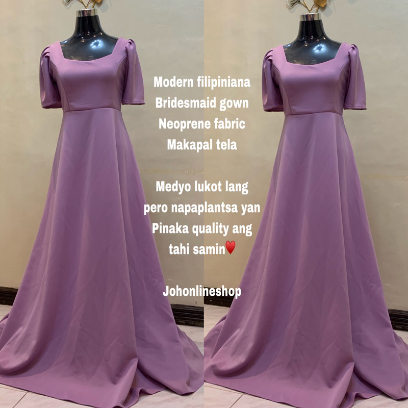 Ombre Modern Filipiniana Puff Up Neoprene Gown Shopee Philippines 1485