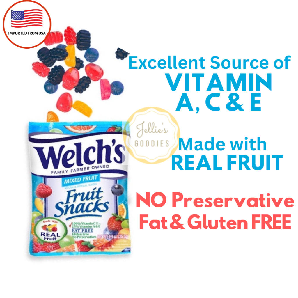 Welch's Fruit Snacks 22.7g Welch Fruit Candy Gummies Candies Pouch