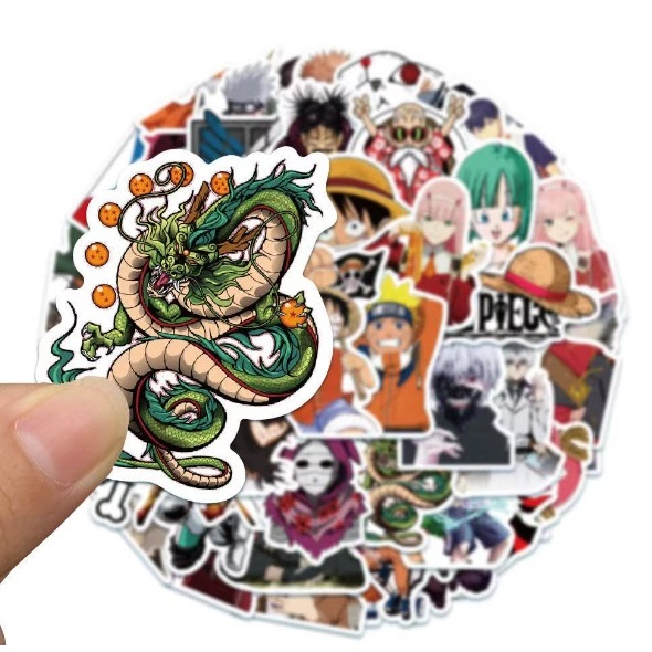 50 Pcs Anime Character Sticker Graffiti Waterproof Naruto Haikyu One