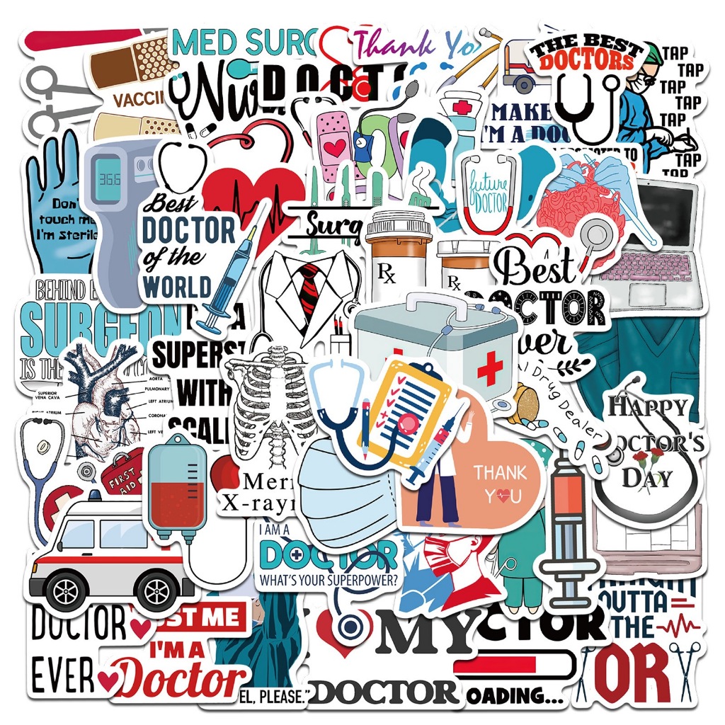 50Pcs/Set Best Doctor Ever sticker Waterproof DIY Fashion luggage ...