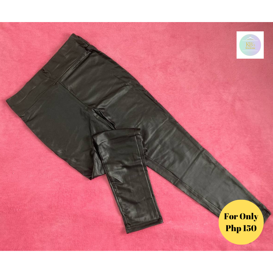 SHEIN Black Leather Pants (Women) | Shopee Philippines