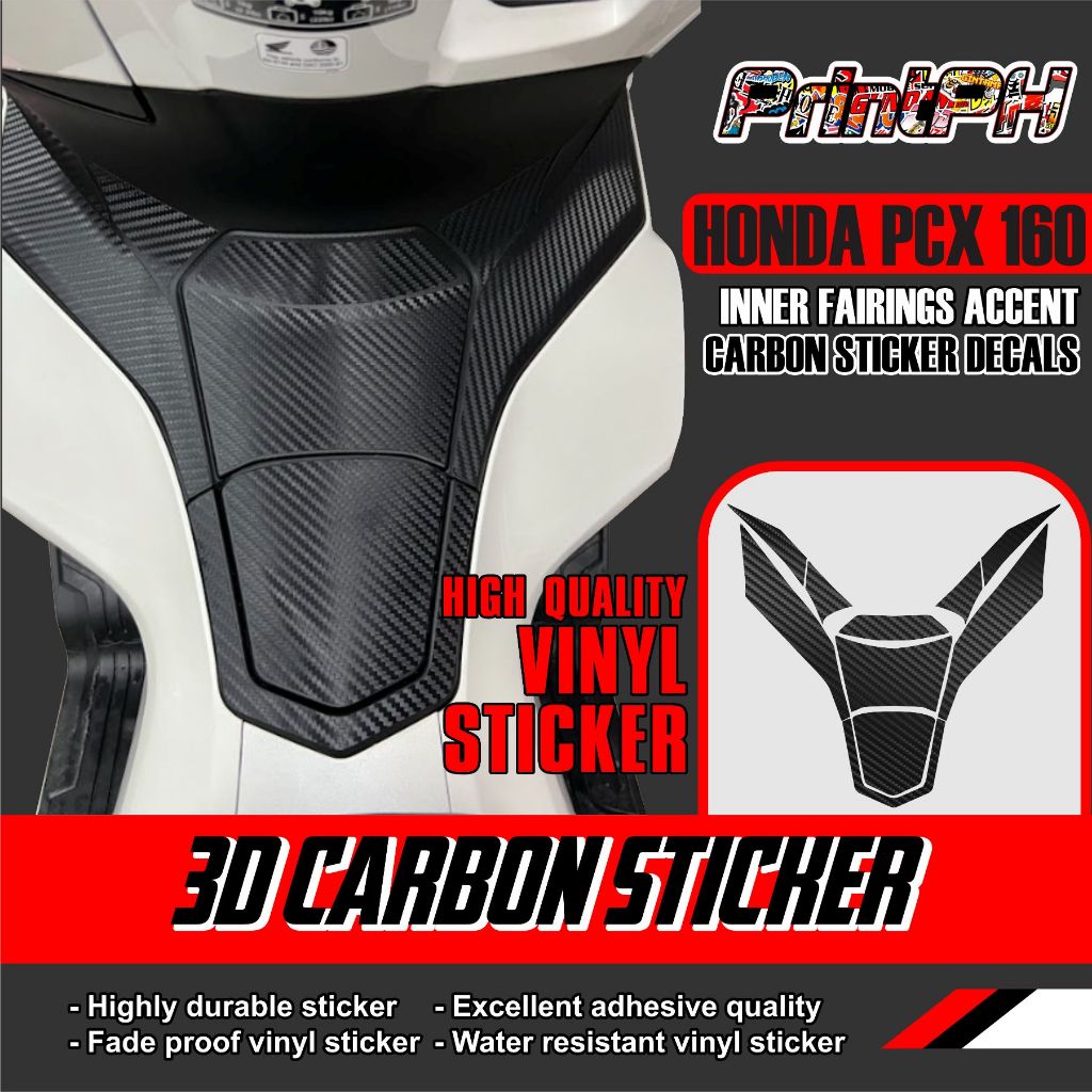 HONDA PCX 160 INNER FAIRINGS ACCENT CARBON DECALS STICKER - PPH ...