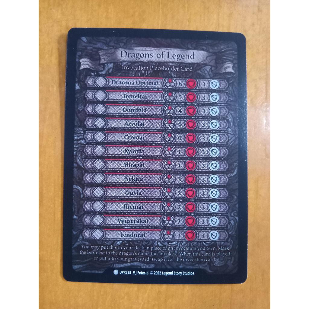 FAB Dragons of Legend Invocation Placeholder Card UPR225 Uprising Flesh