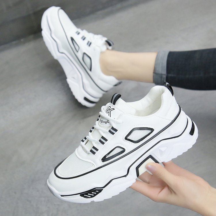 Women's platform thick-soled mesh breathable casual style sneakers ...