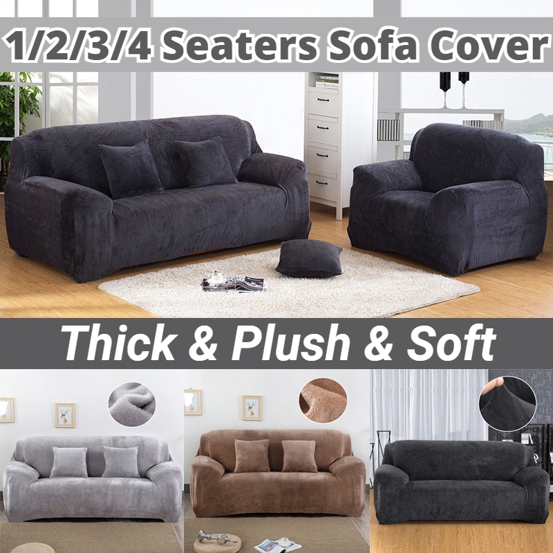 1/2/3/4 Seaters Thick Plush Recliner Sofa Covers Soft Couch Slipcovers