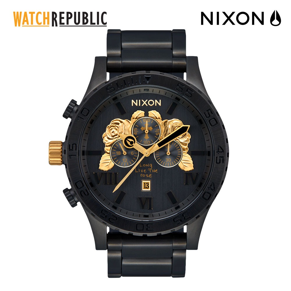 Nixon 51 30 Chrono Tupac Black Stainless Steel Analog Quartz Watch For Men NA1376010 00 Shopee Philippines