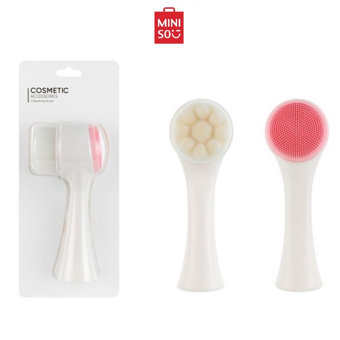 Miniso Double Headed Facial Cleansing BrushBamboo Charcoal Soft Double