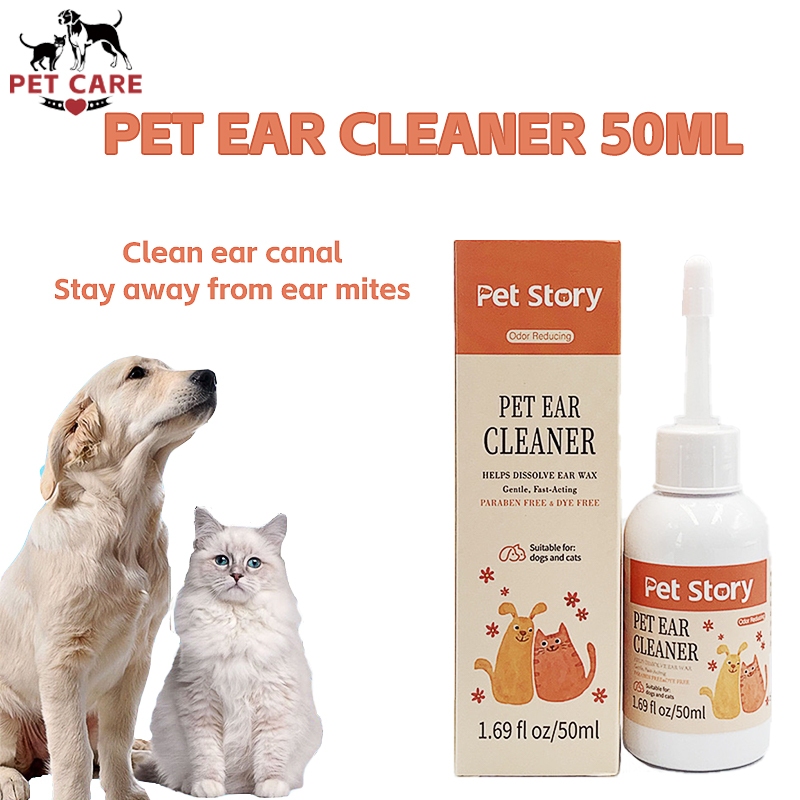 Pet Ear Drops for Dogs Cat Mites Odor Removal Dog Ear Cleaner Infection