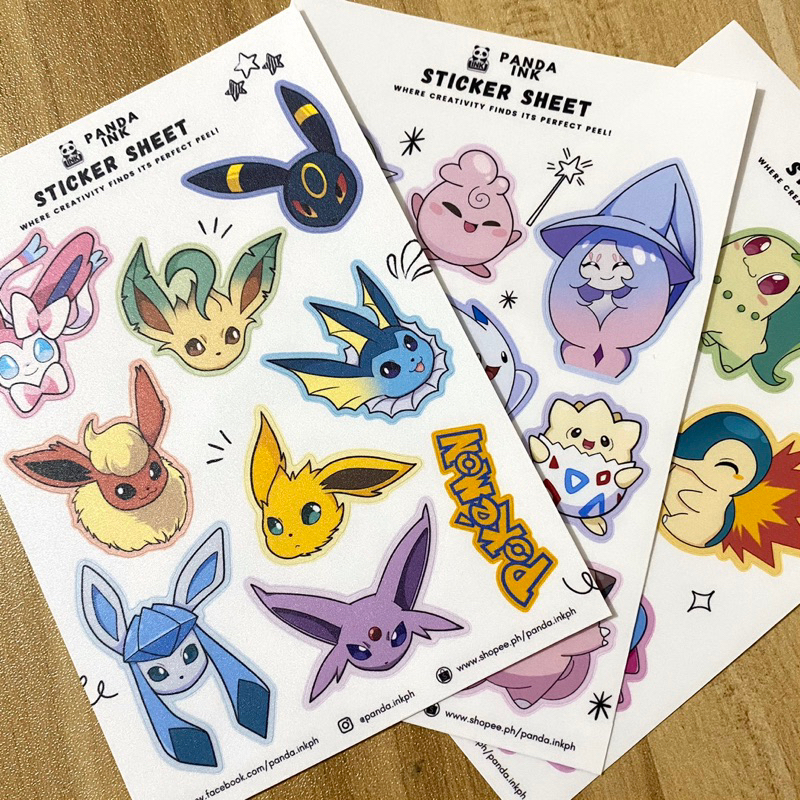 Pokemon Sticker Sheet Set Matte Laminated | Shopee Philippines