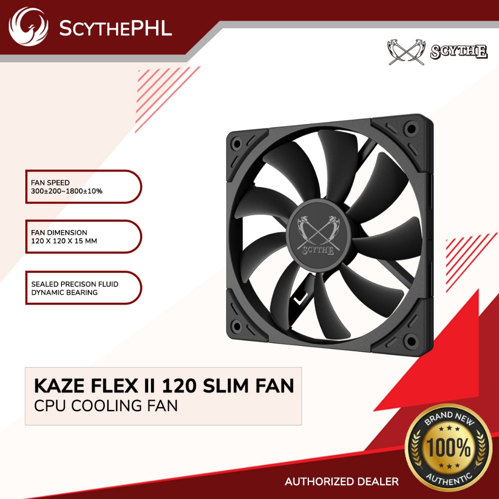 SCYTHE Kaze Flex II 120 Slim PWM 3002000 RPM (KFS1215FD18P) Cooling