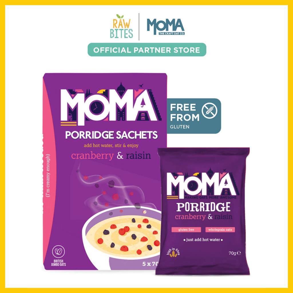MOMA Cranberry & Raisin Porridge [5 sachets x 70g] (Gluten Free, High