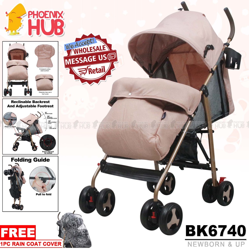 Phoenix Hub BK6740 Baby Stroller with Leg Cover Pushchair Portable ...