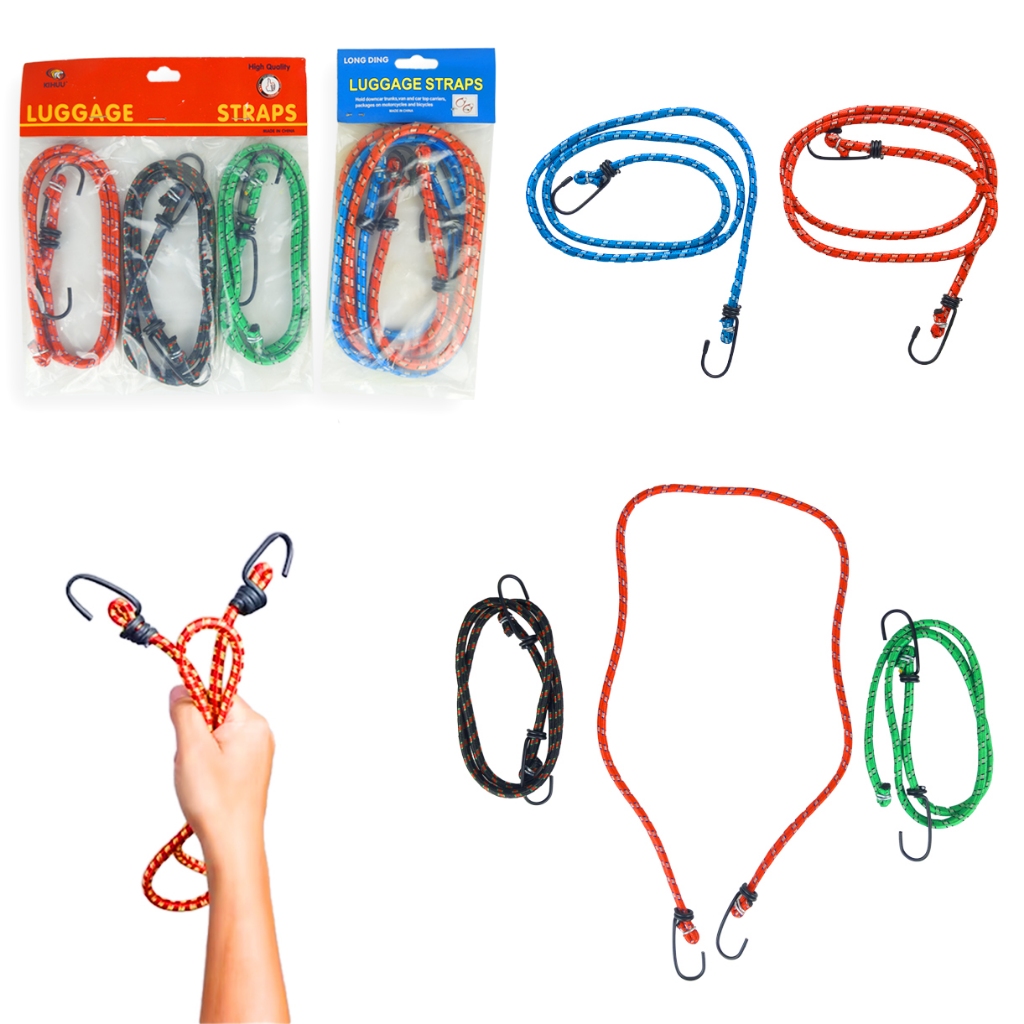 COD DVX 2pcs/3pcs Luggage Rope w/ hook Travel Strap Metal Stretchy