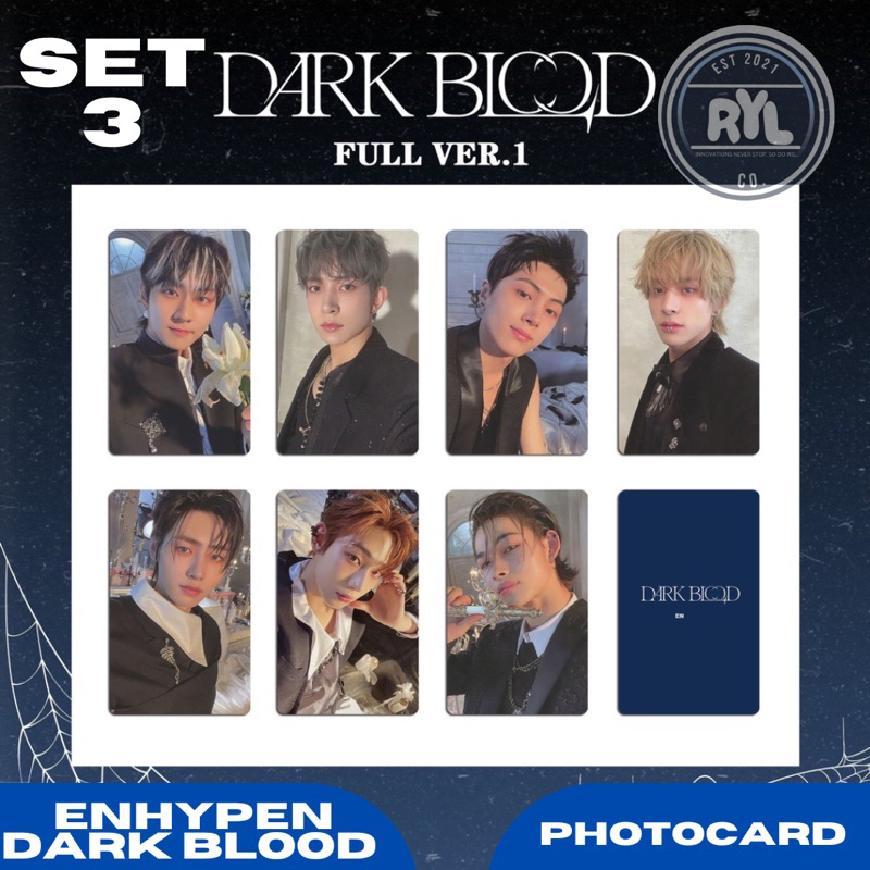 7 pcs/set] EN- 'Dark Blood' Album Photocards with BACK print