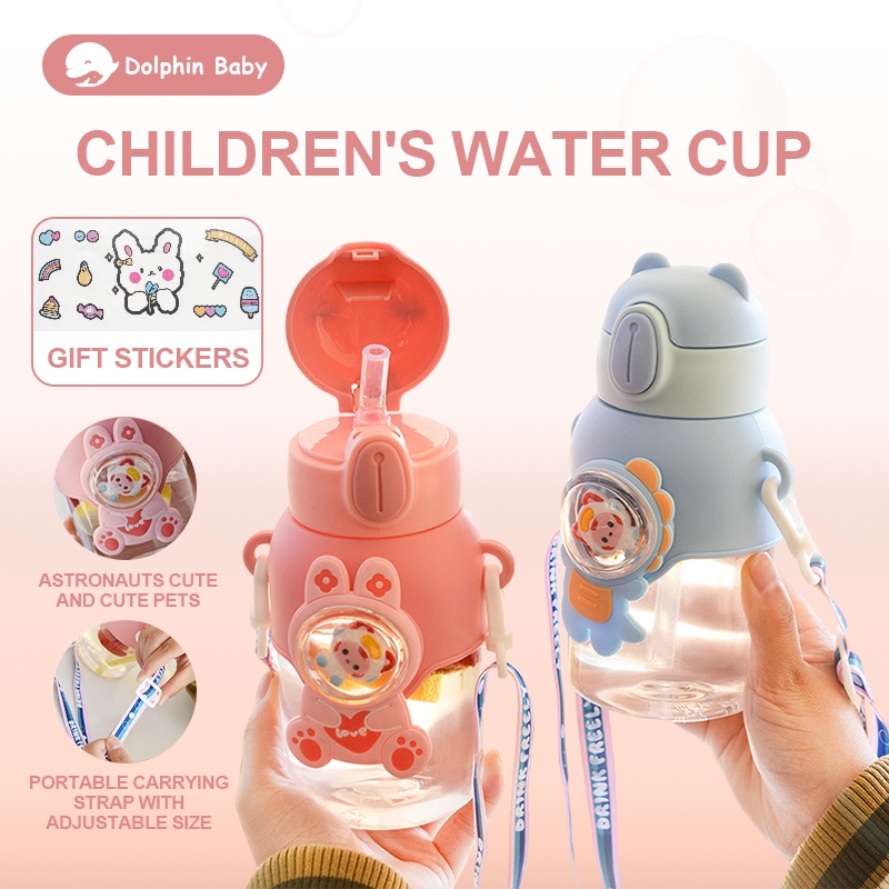 Dolphin Baby 600ml Childdren Drinking Bottle kids Cup With Straw Sippy ...