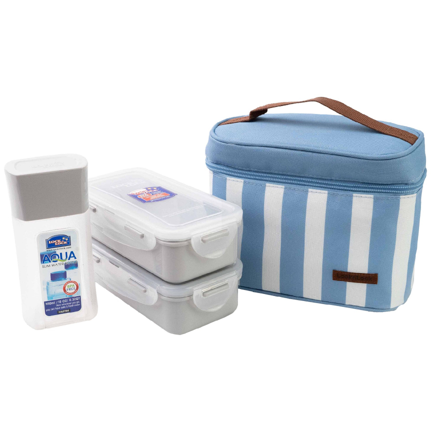 Thickened Bubble Grid Waterproof Lunch Box Bag In Blue