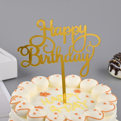 Acrylic Gold Cake Topper / Birthday Cake Topper / Happy Birthday Gold ...