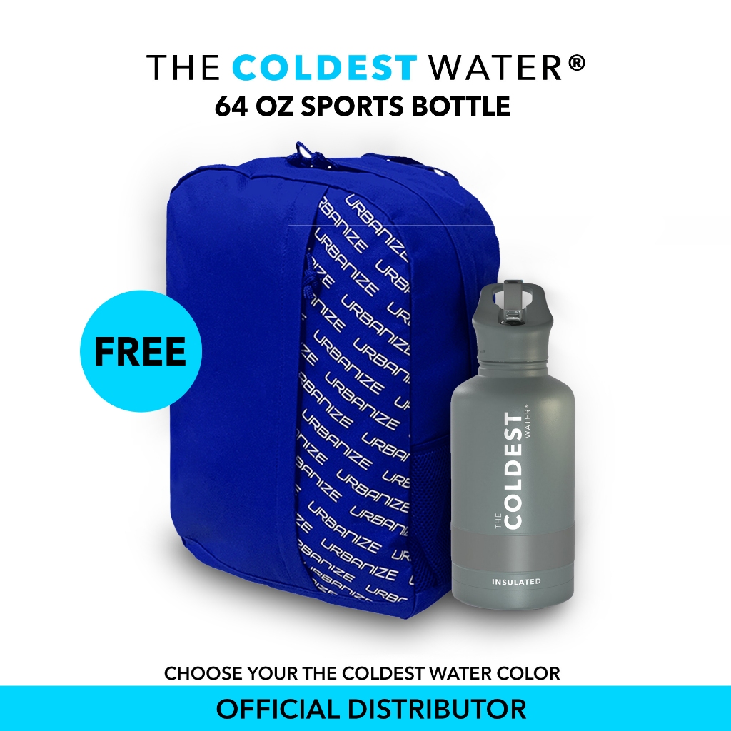 The Coldest Sports Water Bottle 64 oz Wide Mouth Insulated Stainless Steel  Thermos 