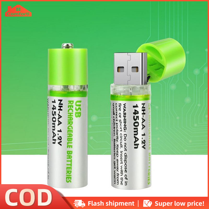 Double AA 1450MAH USB Rechargeable Battery 1.2V ECO Friendly Saver