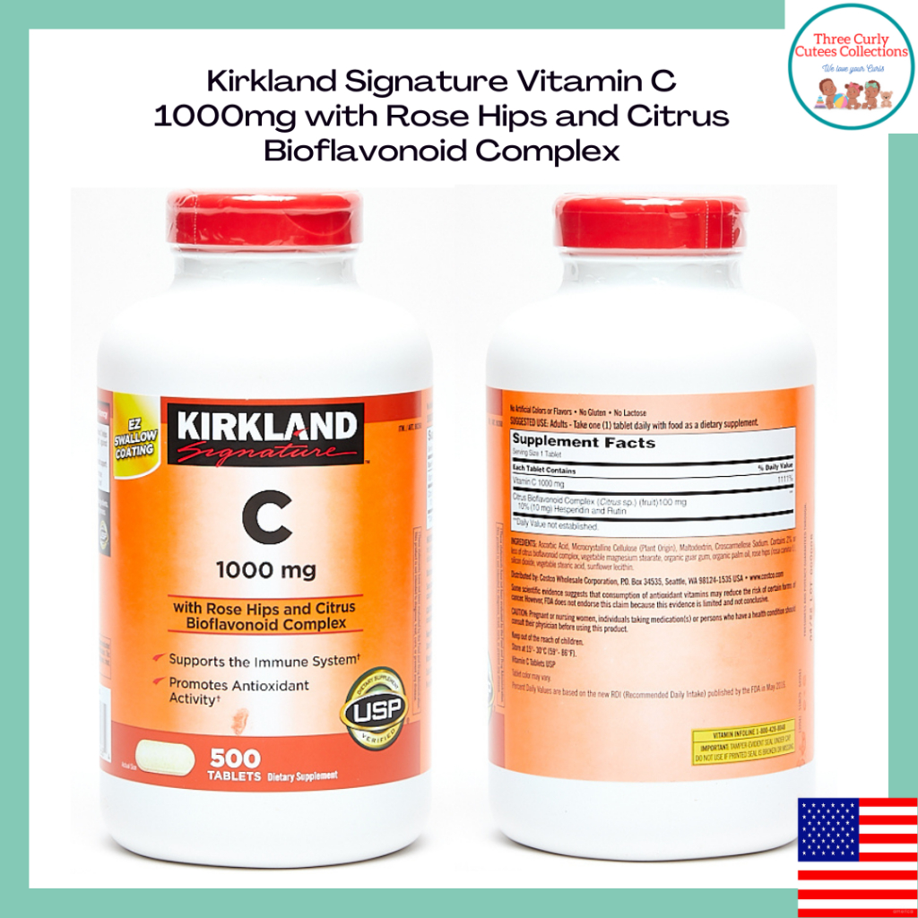Kirkland Signature Vitamin C 1000mg with Rose Hips and Citrus