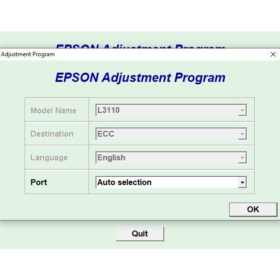 Epson l3060 adjustment program