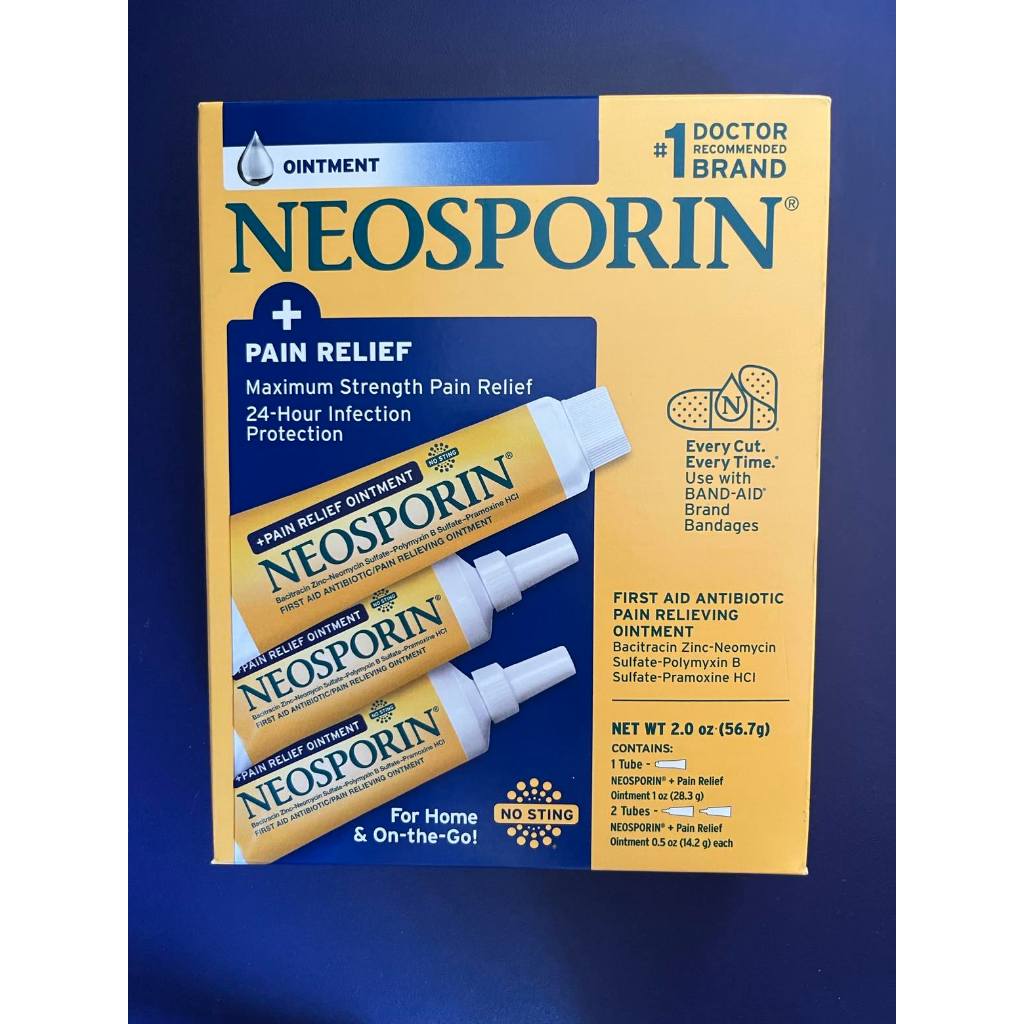 Neosporin Antibiotic + Pain Relief Ointment 3 in 1 pack(Net Wt. 2.0 oz ...