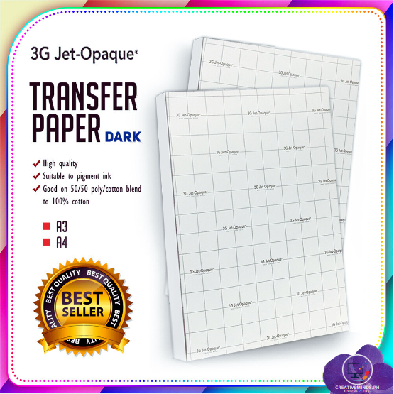 US 3G Dark Transfer Paper A4 Size - Using Pigment Ink (10 sheets ...