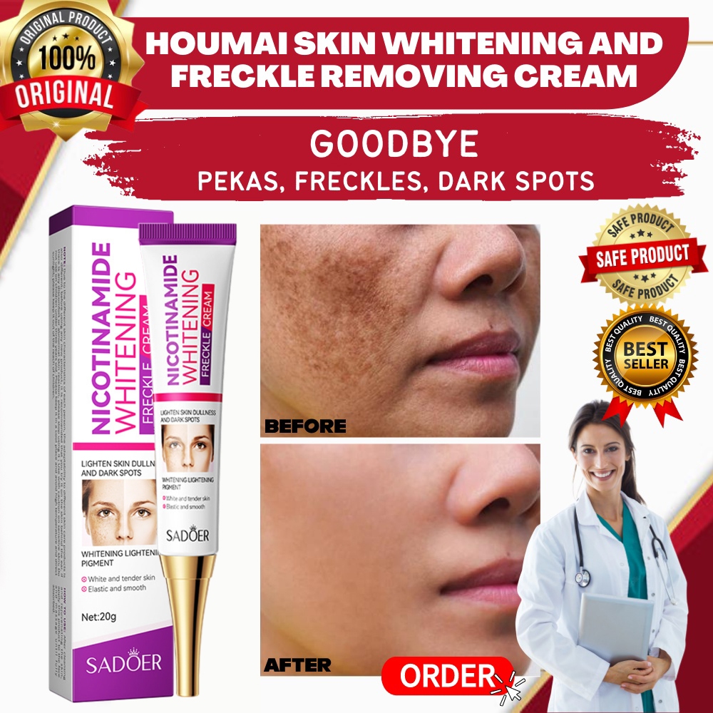 SADOER Pekas Remover Whitening Freckle Cream Niacinamide Anti Dark Spot Melasma Cream G