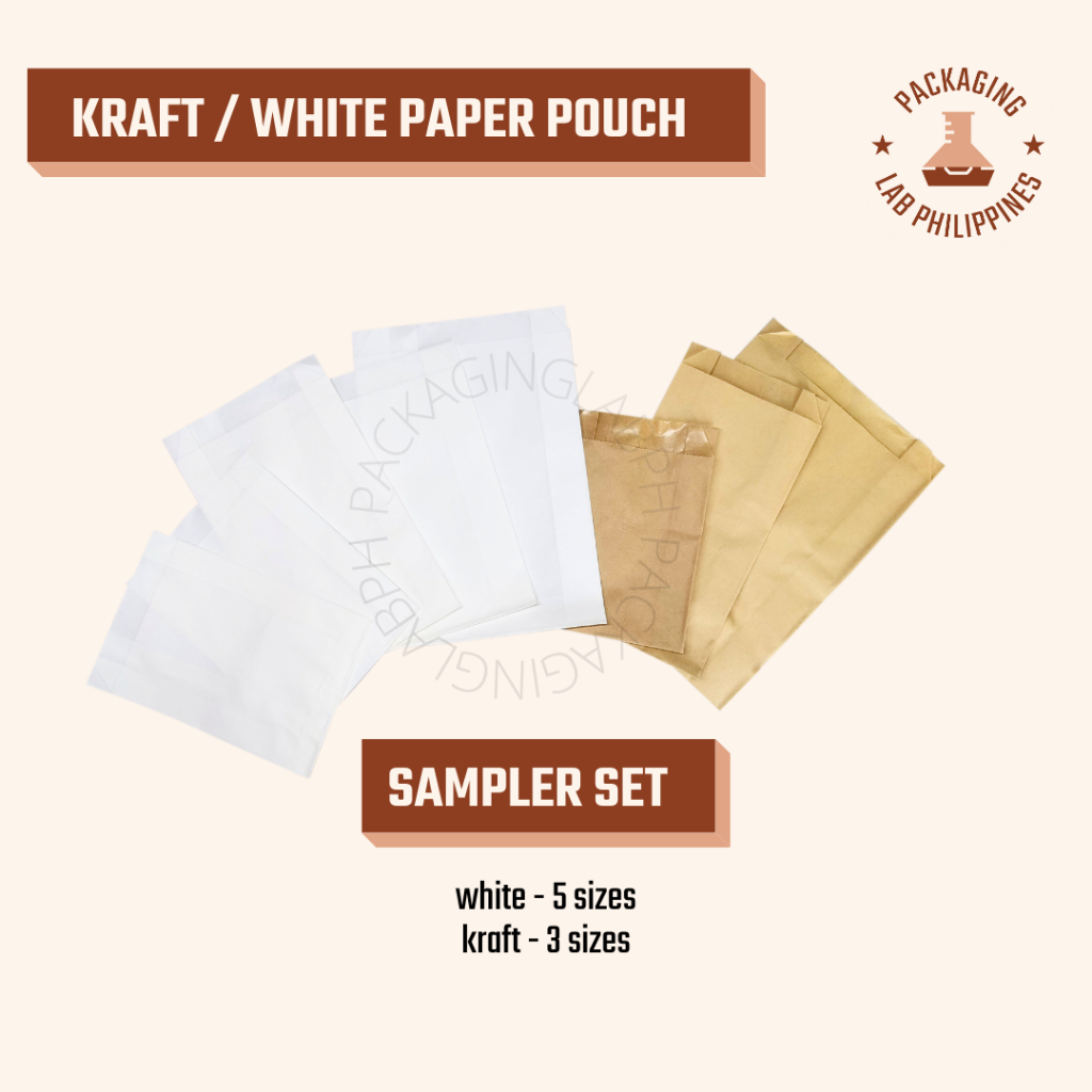 Kraft and White Paper Pouch Sampler Set | Shopee Philippines