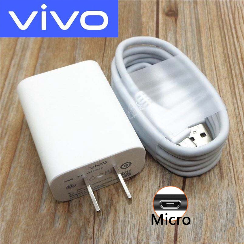 Vivo Charger Fast Charger Original Micro USB/V8 Data Cable SET 2in1 For Android Y12s V9 A3s A16k