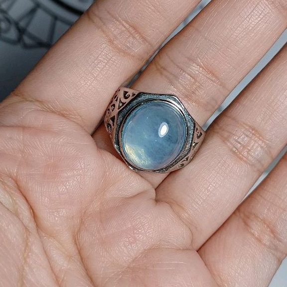 Aquamarine Men's Ring Adjustable with S925 Marking | Shopee Philippines