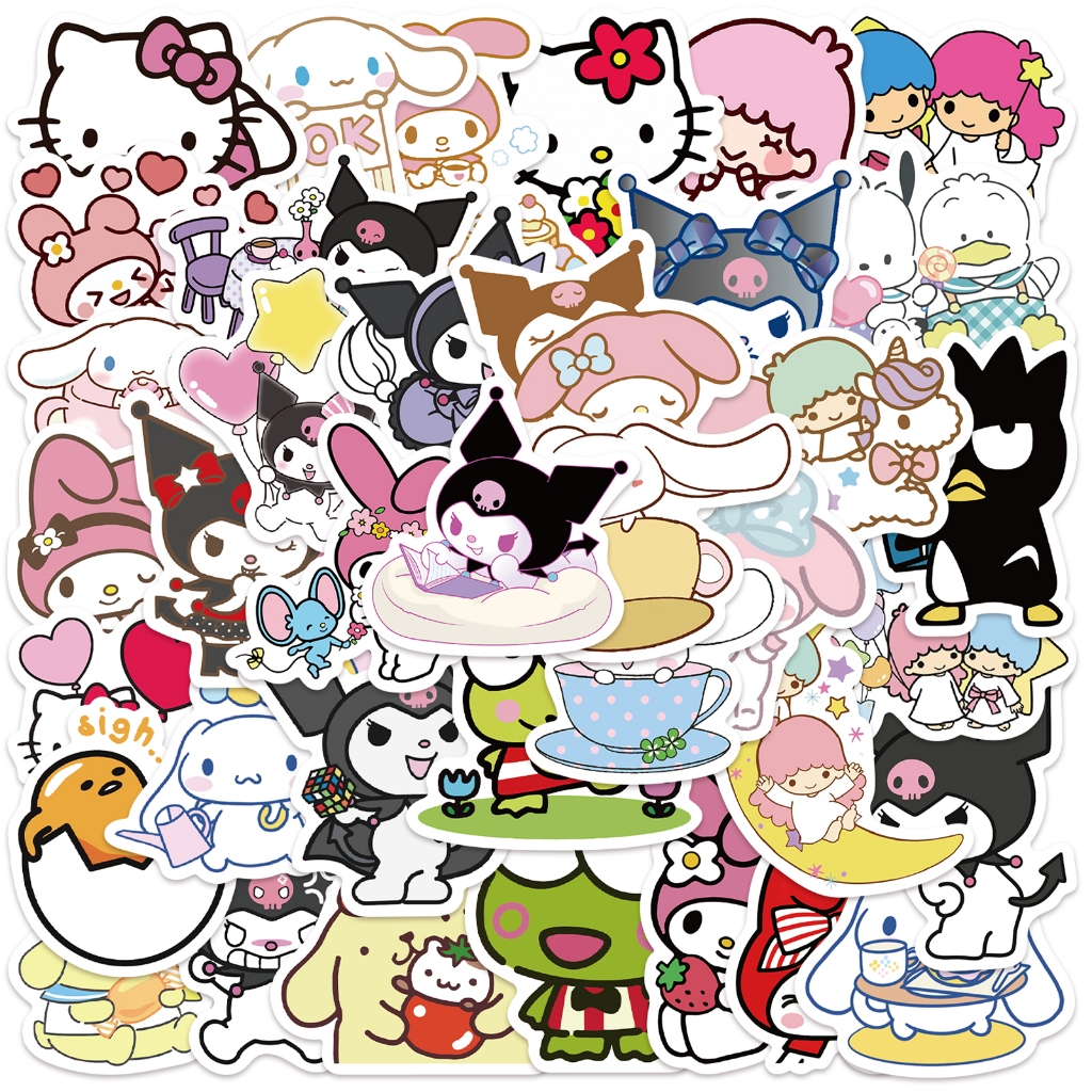 50Pcs kuromi sanrio Character Stickers Anime DIY Fashion Mixed Doodle ...