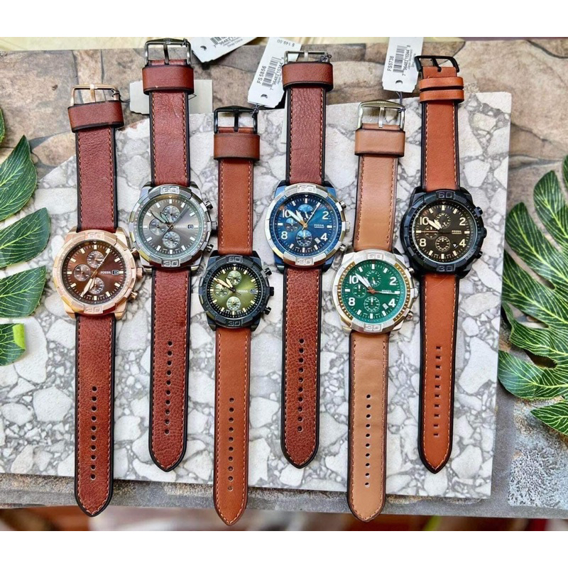 Bronson chronograph discount luggage leather watch