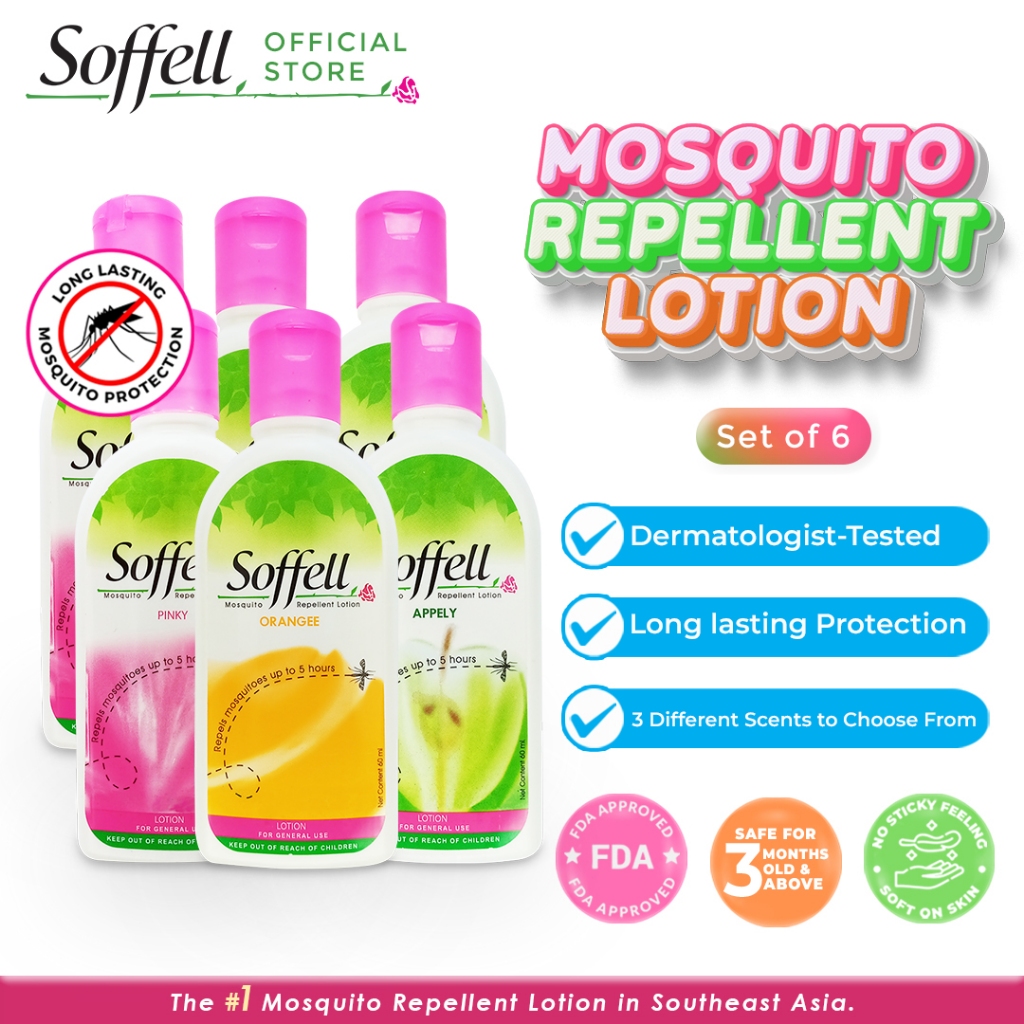 Soffell Mosquito Repellent Lotion All Scents Set Of 6 (60ml Each) Shopee Philippines