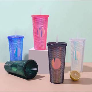 Studded Tumbler With Lid And Straw, Leakproof Creative Coffee Mug, Double  Walled Plastic Cup, Great Gift For Men And Women