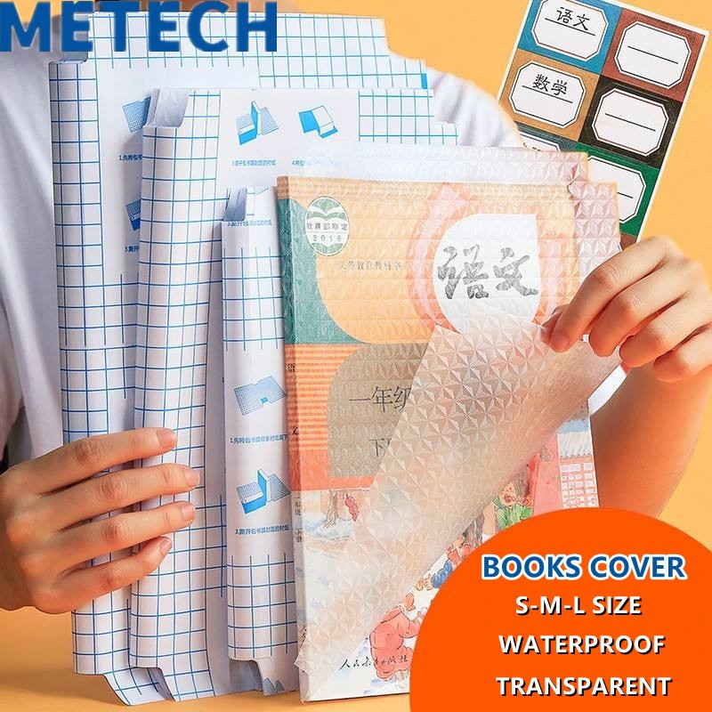 10 Sheets Transparent Selfadhesive Book Wrap Protective Cover S/M/L