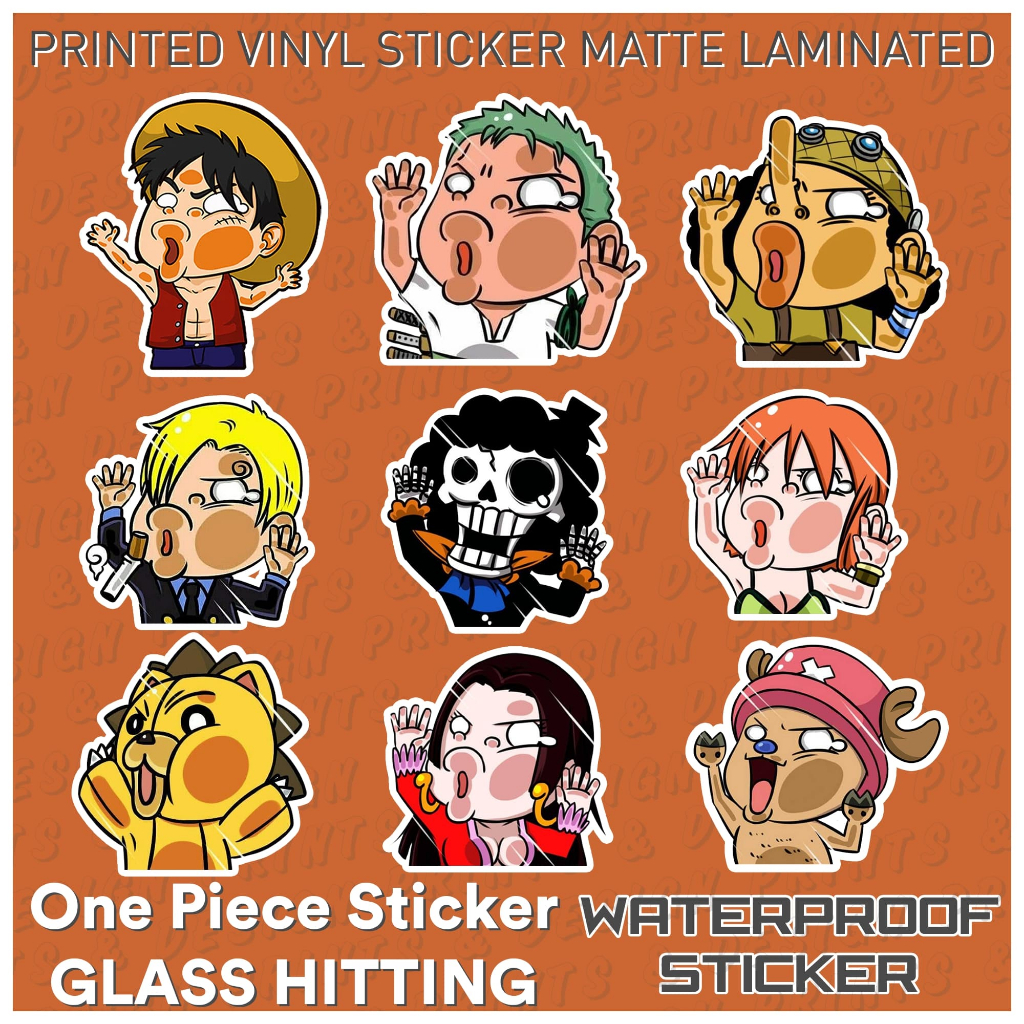 One Piece Sticker Glass Hitting Waterproof Laminated | Shopee Philippines