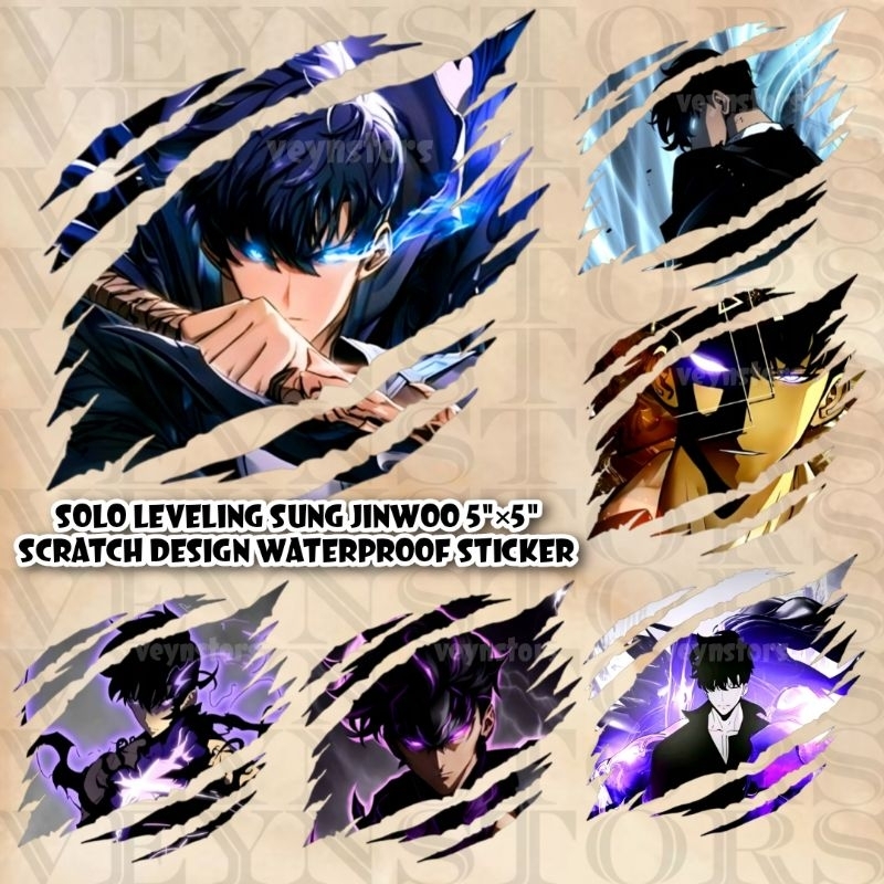 SOLO LEVELING SUNG JINWOO SCRATCH DESIGN WATERPROOF STICKER | Shopee ...