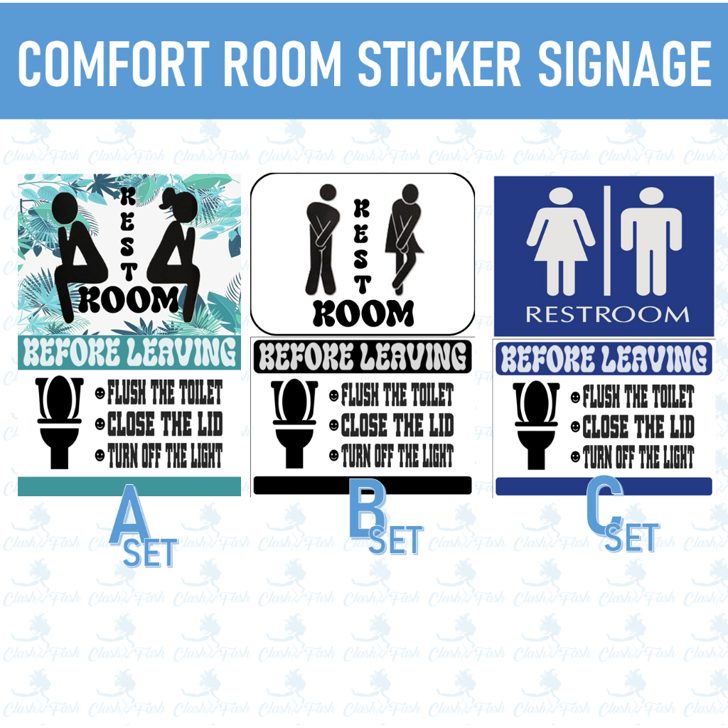 COMFORT ROOM STICKER SIGNAGE Shopee Philippines